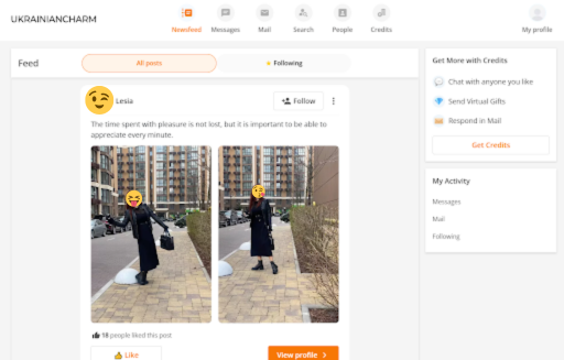 UkrainianCharm New Account Dashboard